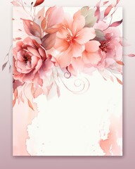 Poster - beautiful pink flower pattern luxurious marble texture rose flower background for celebration Leave space to enter text.
