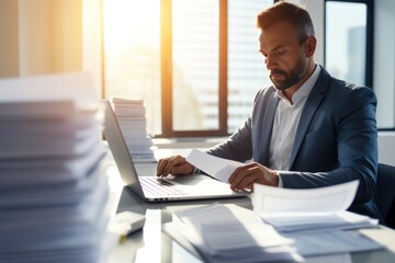 Poster - document management concept online document database and digital file storage systems or software. Record keeping database technology file.