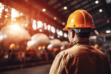 Aufkleber - professional industrial engineers in hard hats. working at heavy industry manufacturing factory,maintenance service check for safety first.