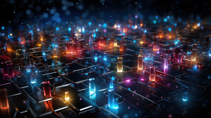 Data Technology Seamless Background, Abstract Digital Network