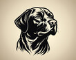 line art portrait of a dog
