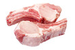 Fresh raw pork chops steak isolated