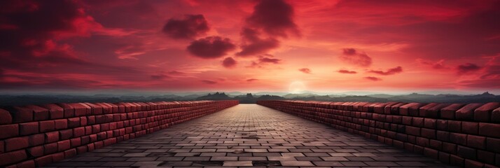 Wall Mural - Great Wall Red Bricks , Banner Image For Website, Background Pattern Seamless, Desktop Wallpaper