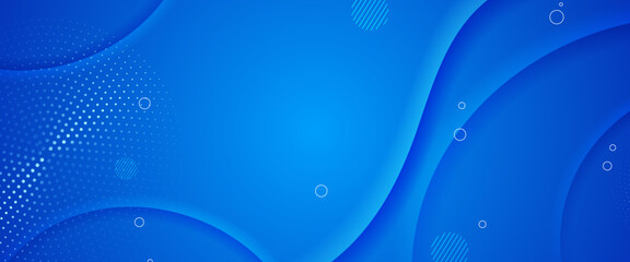 Wall Mural - Blue vector gradient abstract background with shapes elements