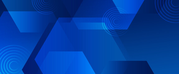 Blue abstract background with shapes
