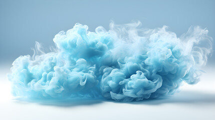 Abstract smoke wave cloud background white blue. generative ai.