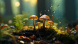 mushrooms in the forest HD 8K wallpaper Stock Photographic Image 