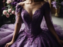 Purple bridal dress Generative AI