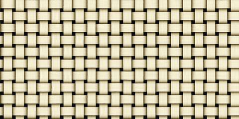 Light yellow wicker background. Geometric seamless pattern. Vector illustration	