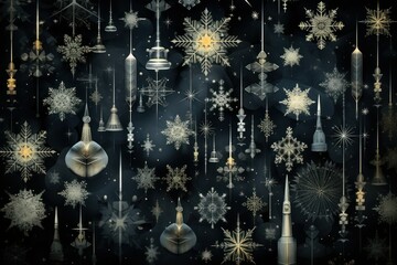 Wall Mural - Snowy Details: Close-up shots of snowflakes on various objects, like fences, signs, or windows. - Generative AI