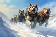 Sled Dogs: Document the power and beauty of sled dogs in action, especially in northern regions. - Generative AI