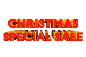 Wall Mural - 3d text christmas sale red 3d render on alpha background