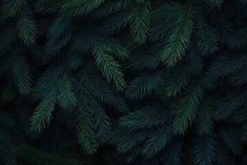 Fluffy fir green tree brunch close up. Christmas wallpaper concept.