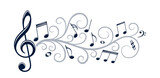 Fototapeta  - The symbol of stylized musical notes with pattern.
