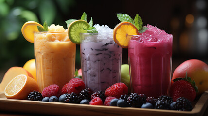 Canvas Print - Mixed fruit smoothie.