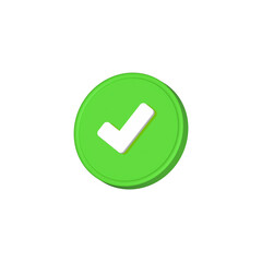 Wall Mural - checkmark icon 3d green color