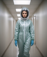 A team in protective suits analyzes dangerous biohazard materials.