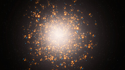 Wall Mural - Globular star cluster in outer space. A bright constellation in our galaxy.