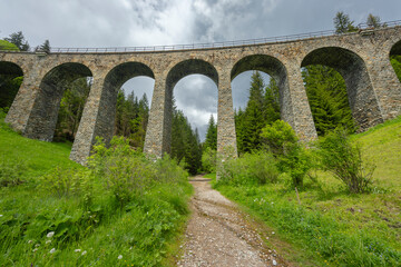 Poster - Railway bridge Chramossky viadukt near Telgart, Horehronie, Slovakia