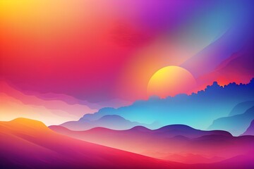 Wall Mural - Colorful abstract waving style background