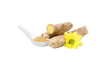 Wall Mural - PNG,fresh ginger root cut into slices, isolated on white background