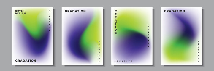 Wall Mural - Abstract wave cover template background collection vector graphic, multicolored gradient