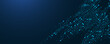 Technology modern blue horizontal banner template with circuit board texture. Quantum computer technologies concept. Horizontal header web banner, poster, cover, flyer, brochure, website presentation.
