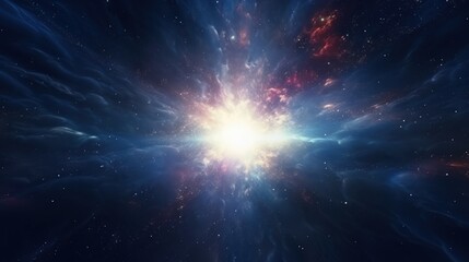 Wall Mural - Big bang explosion in galaxy. Abstract concept of big bang theory