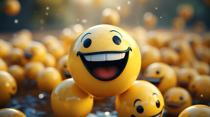 Poster - orange smiley face HD 8K wallpaper Stock Photographic Image 