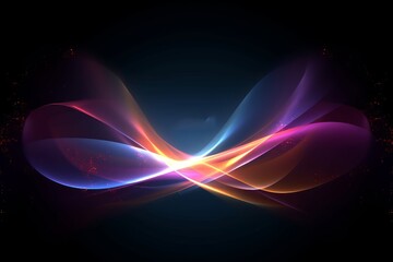 Abstract magic light effect on black background, Generative AI