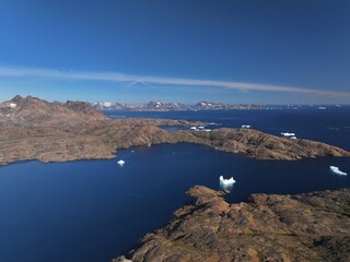 Wall Mural - arctic icebergs melting on arctic ocean in greenland