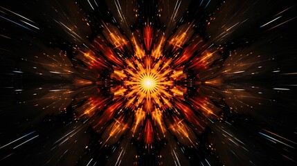 Wall Mural - explosion of light. abstract fractal. fractal art background for creative design. print for clothes,