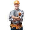 © opolja - portrait of mature happy handyman isolated on transparent background