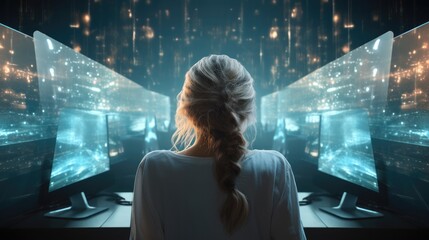 Poster - A woman programmer in the modern computer world.