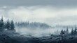© vectorwin - season scene fog panorama foggy illustration wilderness forest, tree gy, cold background season scene fog panorama foggy