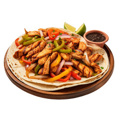 Wall Mural - Chicken fajitas, transparent background, isolated image, generative AI