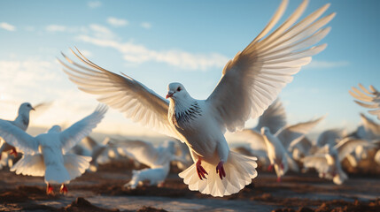 Sticker - pigeon on the sky HD 8K wallpaper Stock Photographic Image 