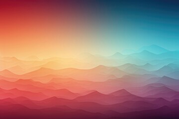 Wall Mural - In a serene composition, a color gradient washes over a landscape of majestic mountains, creating an abstract background that combines tranquility with natural beauty. Illustration