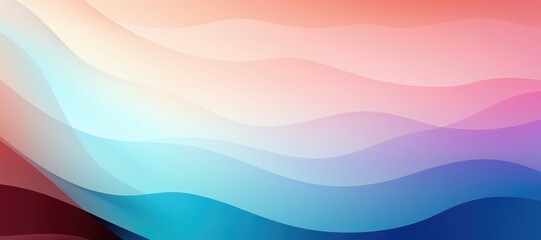 Wall Mural - in a wide-format composition, a seamless color gradient elegantly captures the essence of gentle wav