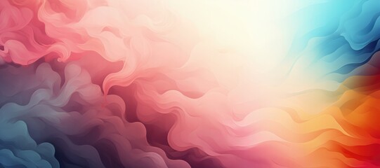 Wall Mural - in a wide-format composition, a seamless color gradient envelops smoke, creating a visually captivat