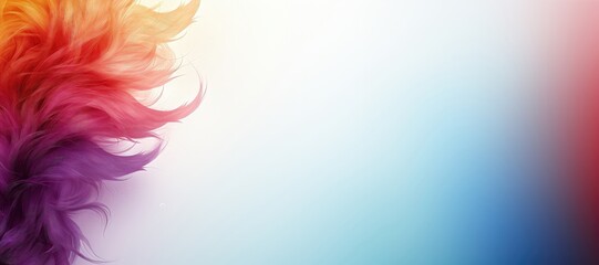 Wall Mural - in a wide-format composition, a seamless color gradient integrates feathers, offering a visually dyn