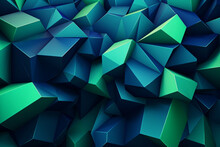 Geometric Origami Low Poly Blue And Green Background Texture