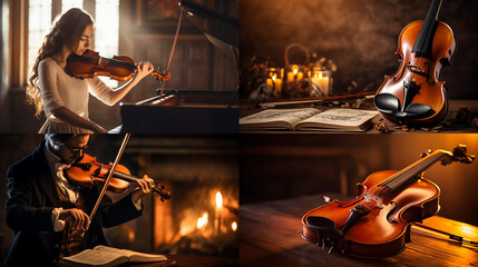 Wall Mural - musician playing violin