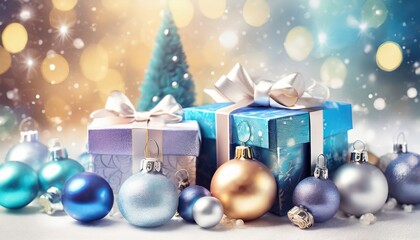 Poster - Christmas background with gift boxes