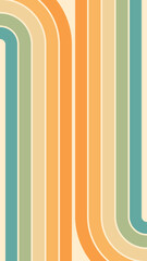 Wall Mural - abstract background of rainbow groovy wavy line design in 1970s hippie retro style. vector pattern r