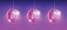 Neon Disco Ball Background And Night Club Party Ball Light Glowing
