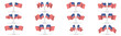 United states flag set, usa symbol, wavy shape flag pole realistic illustration