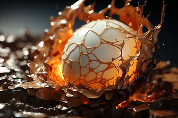 Aufkleber - A picture of a cracked bird's eggshell, symbolizing the emergence of new life and the pursuit of freedom. 