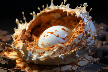 Leinwandbilder - A detailed image of a fragile eggshell delicately breaking open to release a young life into the world. 