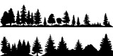 Fototapeta Las - Forest vector silhouette illustration black color